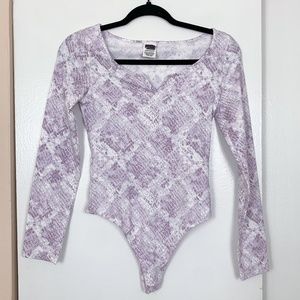VS Pink Purple Snakeskin Print Bodysuit